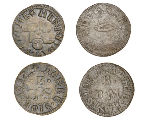 Southwark, Bankside, Danel Baro, Farthing, 1.17g/6h (E 296; N –; BW. 119); Henry Bayly, Farthing, 1657, 0.78g/6h (E 297, this