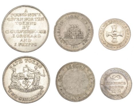 19th Century Tokens, CORNWALL, Launceston, William and G. Pearse, Thomas Ching, H. Nicols and James Prockter, Shilling, 1811,