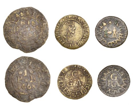 Bermondsey, Bermondsey Street, George Cave, Farthing, 0.68g/12h (E 338; N –; BW. 154); Richard Graves, Farthing, 0.90g/6h (E 