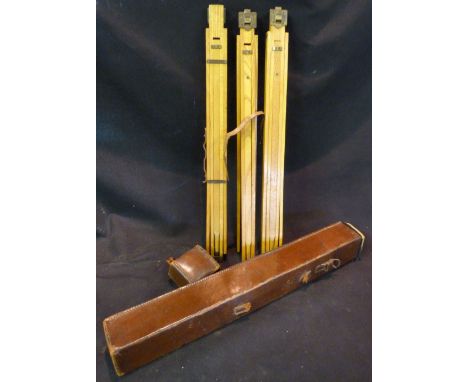 A Folding Wooden Easel within Leather Case