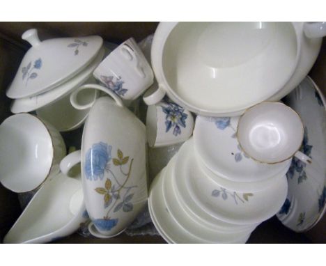 A Wedgwood Part Dinner Service, in the Ice Rose pattern, together with a small collection of Royal Worcester Sylvia pattern t