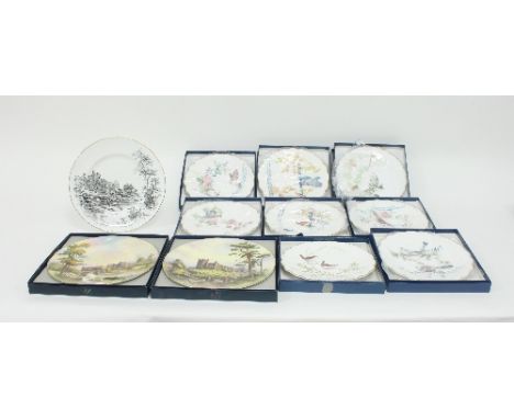 Eight Royal Worcester dessert plates, the birds of Dorothy Doughty, certificated and boxed and three Royal Worcester plates o