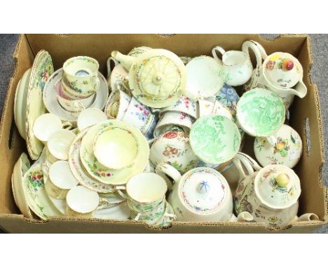 A quantity of Crown Staffordshire Hollyhock pattern tea ware and other tea ware Condition Report: Lot 137:
Crown Staffordshir