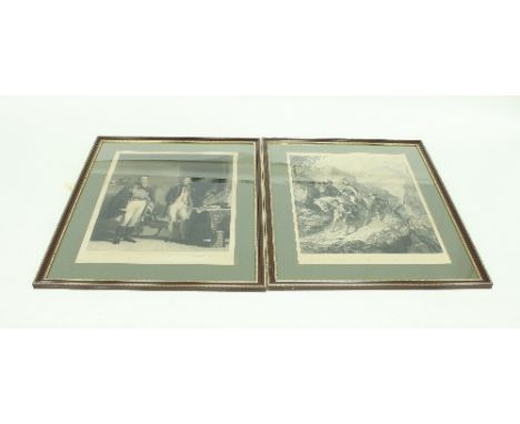W Greatbach and R Wallis after T J Barker/The Late Field Marshals of England; Wellington and Lord Raglan, crossing the Pyrene