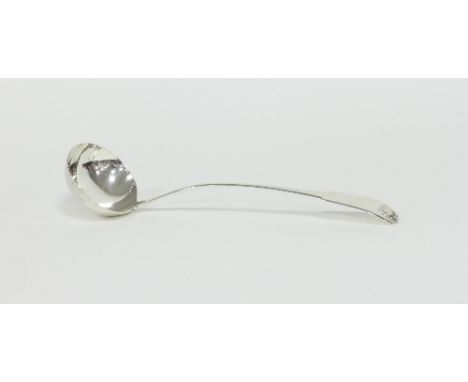 A Scottish silver ladle, makers mark indistinct, Edinburgh 1816, of fiddle and shell pattern