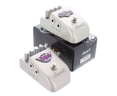 Marshall EH-1 Echohead delay guitar pedal, boxed; together with a Marshall VT-1 Vibratrem guitar pedal (2)