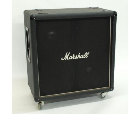 Marshall Model 8412 4 x 12 guitar amplifier speaker cabinet fitted with four various 12" speakers, rewired through the back w