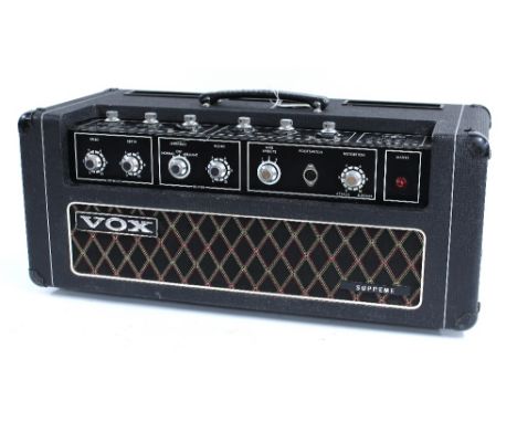 Vox Supreme Solid State 200 watt guitar amplifier head, made in England, ser. no. 2294, with after-market foot switch