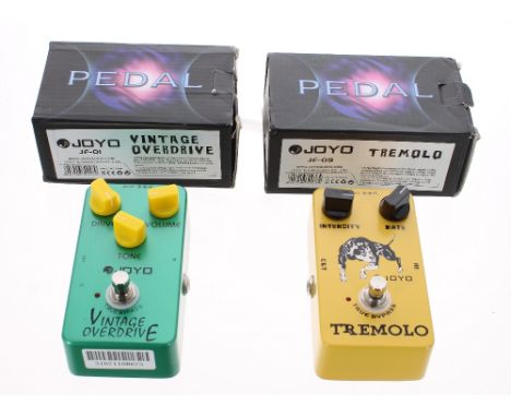 Joyo Vintage Overdrive guitar pedal, boxed; together with a Joyo Rremolo guitar pedal, boxed (2)