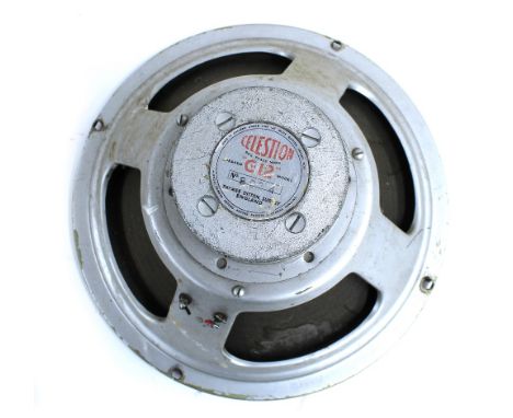 Old Vox 12" guitar amplifier speaker in need of re-coning; together with an old Celestion G12 guitar amplifier speaker, also 