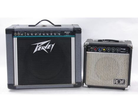 Peavey Bravo 112 guitar amplifier, made in USA; together with a Ross Fame Series Model 10 practice amplifier (2)