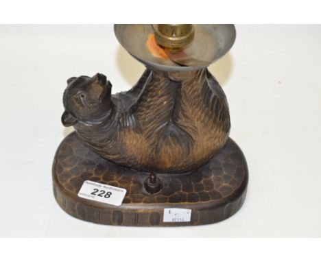 An early 20th century Black Forest, Bear lamp base, 16cm high c.1920 