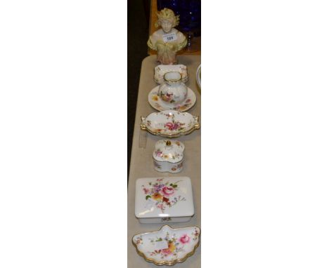 Royal Crown Derby Posies trinket dishes; a Royal Dux type bust