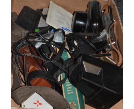 Cameras - a Canononet camera; a Polaroid camera; light metres; etc 