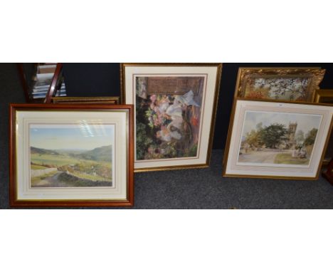 E. R Sturgeon, after, St Mary's, photographic print , signed in pencil; K.Melling, after, The Dales, photographic print, sign