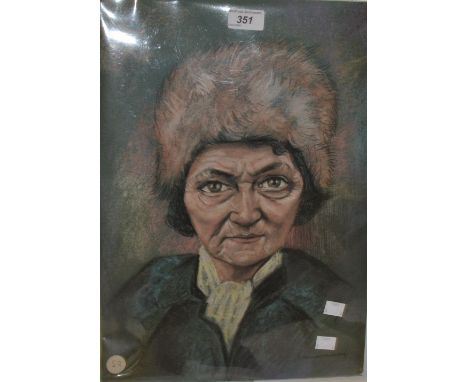 James Arundel Massey (20th century) Portrait of Mrs Wilson, signed, pastel, 43.5cm x 31cm