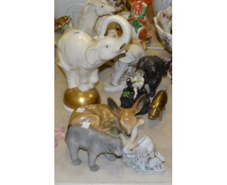 A Goebel model of an elephant on a sphere; other animal models