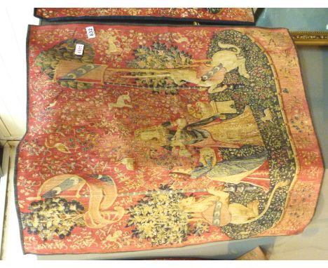 Medieval Tapestry of La Dame a la Licorne 'Le Gout,' purchased for £375 from Hines of Oxford in 1997, 84 x 107 cm