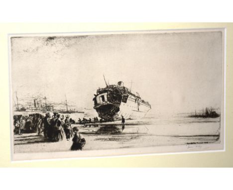 James McBey (1883-1959)
'The Torpedoed Sussex'
Reproduction print, signed bottom right, 13 x 23cm CONDITION REPORT: Lot 674 -