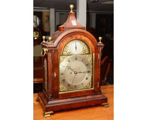 An early 19th century brass mounted mahogany bracket clock, with repeating mechanism, by Gravell & Son, London, the silvered 