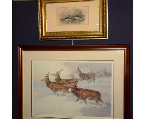 After Alan B Hayman
'Running Before the Storm'
Limited edition print, signed 124/850 in pencil, including an etching of fish,
