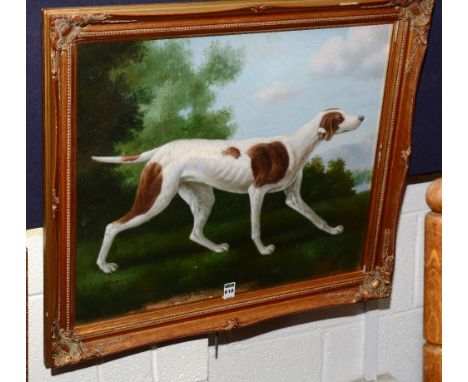 Jack Smith
'Hunting Hound'
Oil on canvas, signed bottom left, 48 x 58cm CONDITION REPORT: Lot 618 - Paint flaking to hind qua