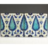 Turkey, an Iznik pair of tiles, 19th century,