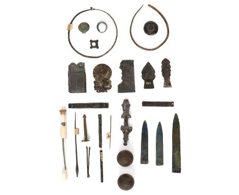 Germany, a collection of antique bronze and metal ornaments, from Roman Period and later; various sizes Provenance: Collectio
