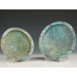 Persia, two turquoise glazed Kashan bowls, 14-16 century,