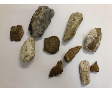 Germany, a large collection of stone hand tools, Mesolithicum and later periods. Herewith some archeological terracotta finds