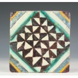 Syria, a checkered tile, ca. 17th century,