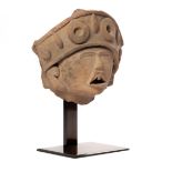 Mexico, Vera Cruz, a fine head of a smiling lady sculpture, ca. 600-900 AD