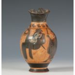 An Apulian black-figured oinochoe, ca. 340 BC;