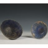 Persia, a blue glazed Kasan bowl and dish, 14-16th century,