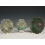 Persia, a green glazed Kashan bowl, dish and vessel, 14-16th century,