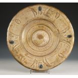 Hispano-Moresque, Manises, reflective glaze pottery charger, 16th century,