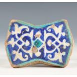 Persian blue and white and turquoise glazed polygonal tile, probably Iran, 15th century,