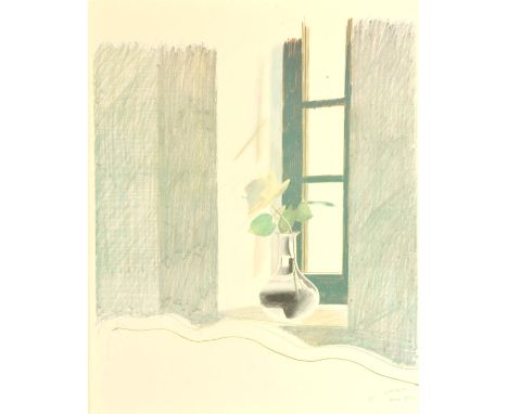 David Hockney RA (b. 1937) Le Nid du Duc Rose in a vase by a window, lithograph, titled, initialled and dated May 1971 in the