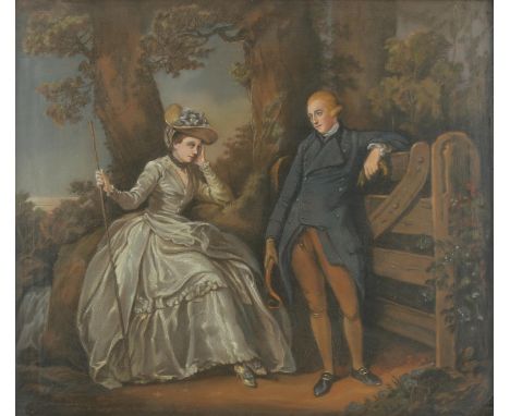 John Dudley (British), after Richard Cosway, Portrait of Sir Robert and Lady Staples after Richard Cosway, pastel, signed low