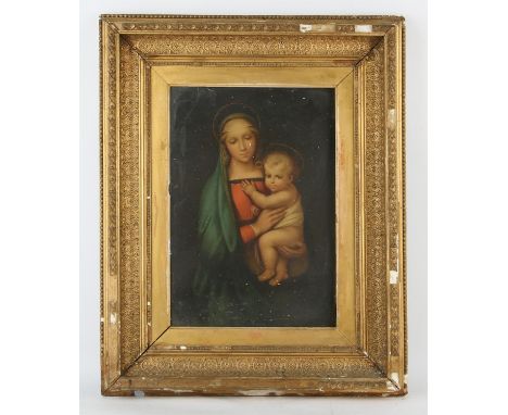 After Raphael, The Madonna della Sedia; Madonna del Granduca, two chromolithograph prints, the first 38cm diameter; the secon