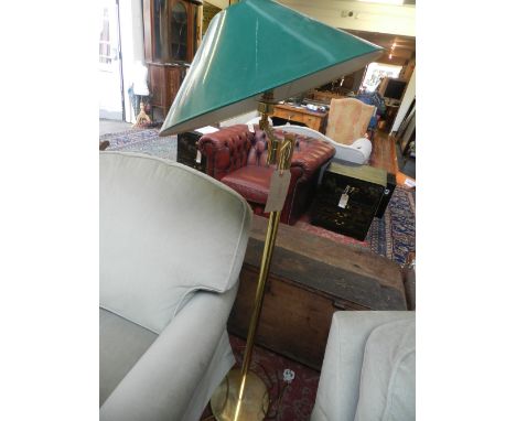 A brass standard lamp.
