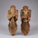 Paar Tempel Wandfiguren