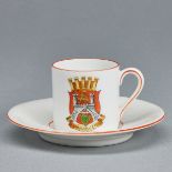 2tlg. Mokkatasse / Ansichtstasse - Wappen der Stadt Hannover. Sontag & Söhne, Geiersthal / Thüringen