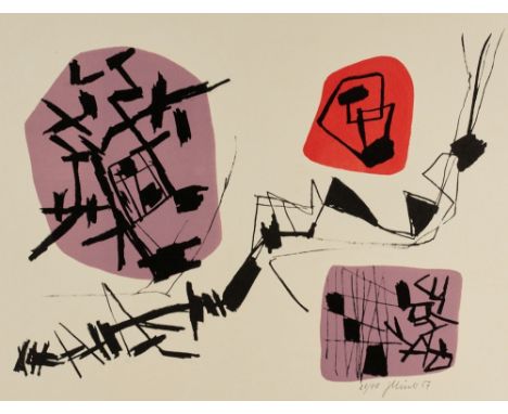 Fritz Winter1905 Altenbögge - 1976 Herrsching - "Farblithografie No. 8" - Farblithografie/Papier. 20/40. 27 x 37 cm, 37,7 x 5