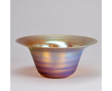 Hohe Schale "Myra"Württembergische Metallwarenfabrik (WMF), Geislingen 1930er Jahre. Sog. Myra-Glas, farblos, bernsteinfarben