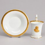 Tasse mit Biskuitrelief Martin Luther und Untertasse. Meissen 1924-1934.