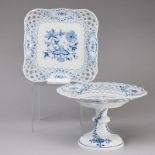 1 Durchbruchschale und 1 Tazza - Zwiebelmuster. Meissen.