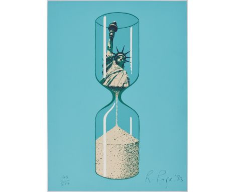 Robin Page1932 London - 2015 - Freiheitsstatue, versandend - Farbserigrafie/Karton. 45/500. 28,3 x 20,5 cm (Druck- und Blattm