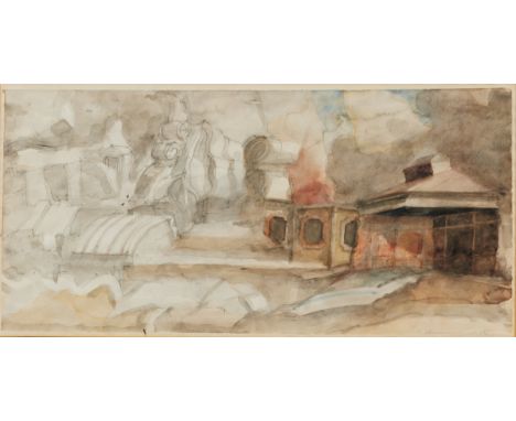 Peter Ackermann1934 Jena - 2007 Cortona - Ohne Titel - Aquarell/Papier. 19 x 38 cm (Passepartoutausschnitt). Sign. und dat. r