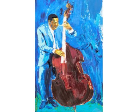 Jürgen Born1955 Uelzen - Portrait von Milt Hinton - Öl/Papier. 100 x 63 cm. Monogr. u. sign. r. u.: JB (19)97. Rückseitig bez
